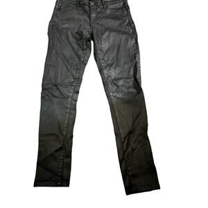 Adriano Goldschmied Farrah Skinny Ankle, Leatherette Super Black, Sz 27 Regular